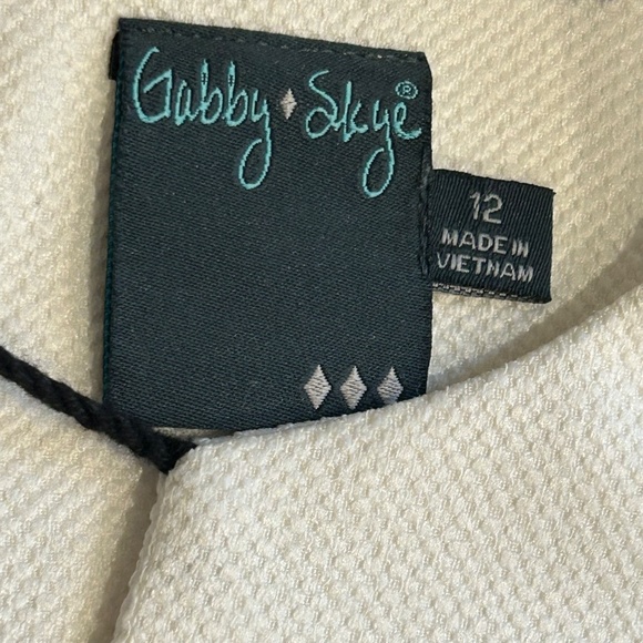 Gabby Skye Women's A-Line Black White Printed Sleeveless Dress Size 12 - Picture 6 of 8